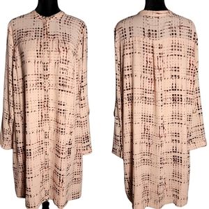Apt. 9 Shirt Dress Knee-Length Women's Size  XL Pink Long Sleeve